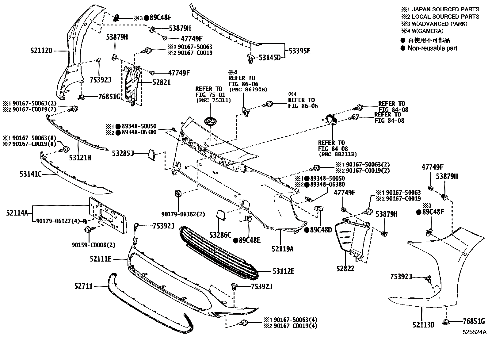 Toyota 521190R949 parts diagram