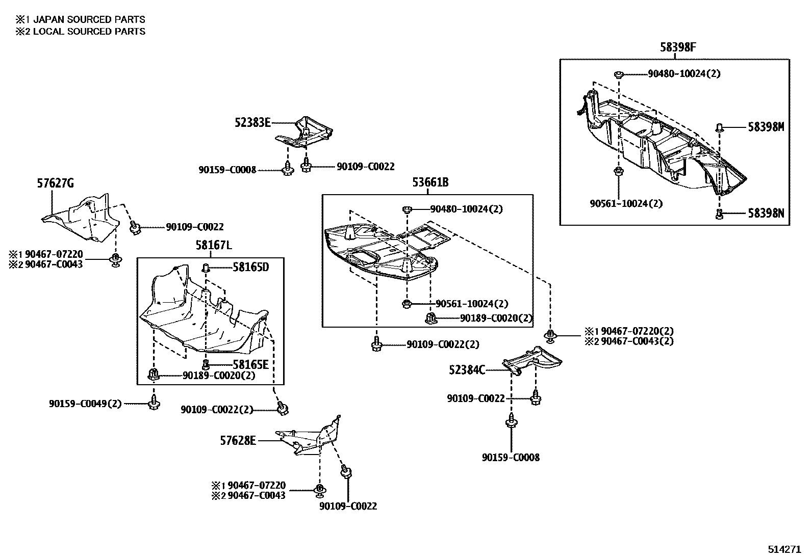 Toyota 583980R140 parts diagram