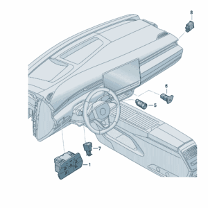 11D941193AWVQ 多功能按钮用于照明和能见度 缎黑色白色 适用于大众ID7