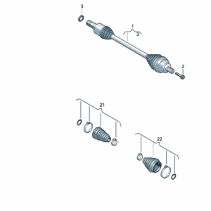 1ED501203D 摆动半轴 适用于大众ID3