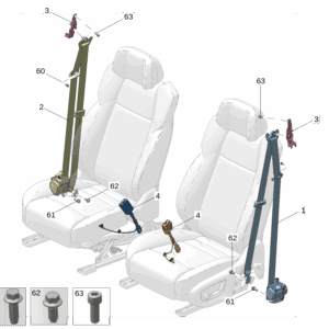 8890369813LA2     驾驶员安全带 左 适用于极氪009