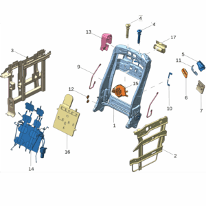 8891540370 	第二排座椅靠背骨架 右适用于极氪009