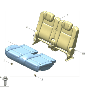 8892497260WA1  	后座椅坐垫总成 适用于极氪009