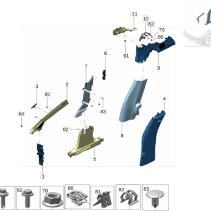 8892635997BA0 A柱下护板 右 适用于极氪X