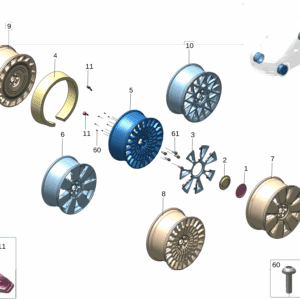 8893509663 铝制轮辋 255/50R19 适用于极氪009
