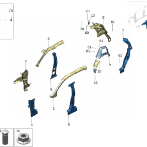 8899600131C15 A柱上加强板 左 适用于极氪X