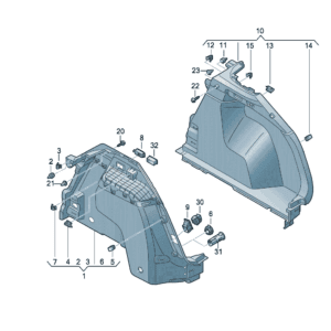 89D863879A 行李箱饰板适用于奥迪Q5e tron