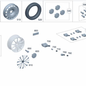 A16740159009040 轮毂盖 前轴和后轴 适用于奔驰EQE - 杰联莱