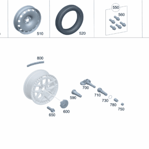 A22240022009040 卡扣式轮毂盖 前轴和后轴 适用于奔驰EQA 260 - 杰联莱